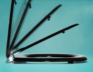 Toilet seat with soft close - KAN, Black/chrome thumbnail image