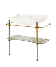 Bronzestativ med glashylde Art Deco - 88 cm thumbnail image