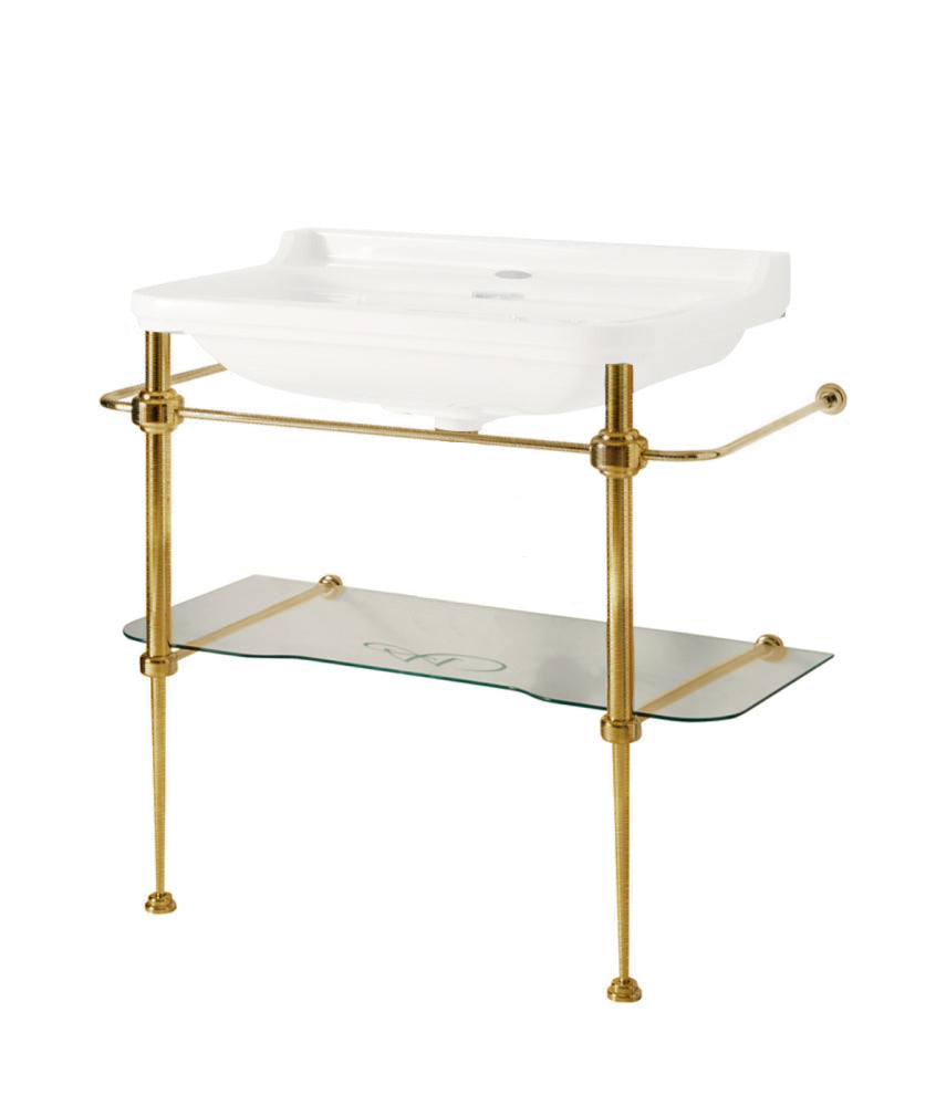 Bronzestativ med glashylde Art Deco - 88 cm image