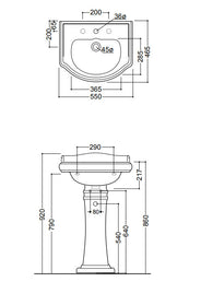 Servant Camden - 55 cm, søyle thumbnail image