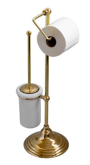 Floor-standing toilet brush & paper holder Sekelskifte - Brass thumbnail image