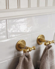 Double Towel Hook Sekelskifte - Brass thumbnail image