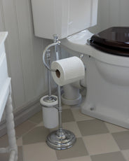 Brosse de toilettes et porte-papier toilette Brighton - Chrome thumbnail image