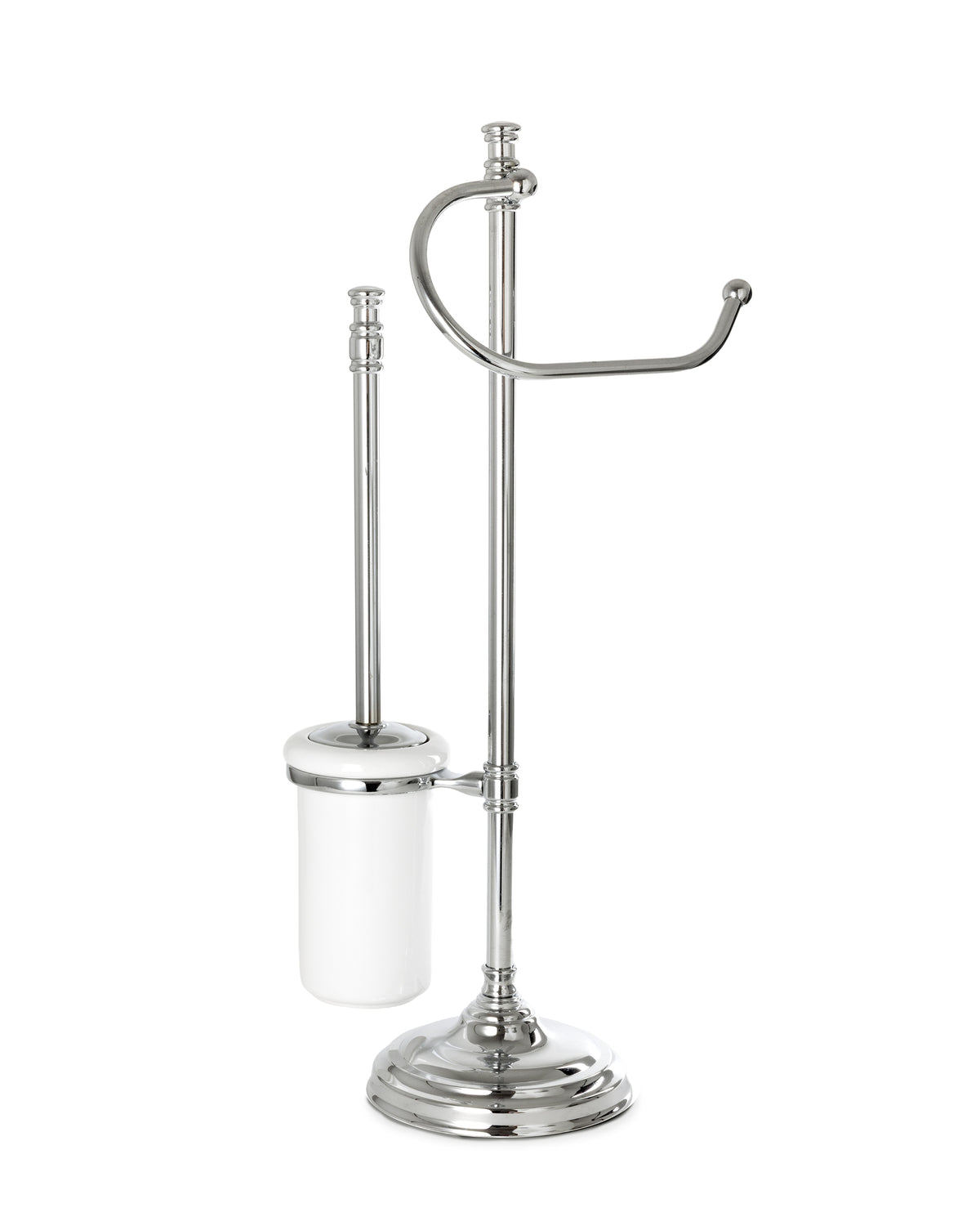 Brosse de toilettes et porte-papier toilette Brighton - Chrome image