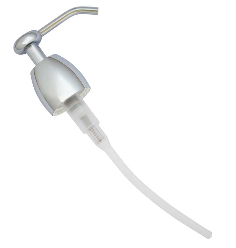 Pump head for soap bottles - Chrome image
