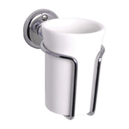 Toothbrush holder - Haga white porcelain/chrome thumbnail image
