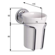 Toothbrush holder - Haga white porcelain/brass thumbnail image