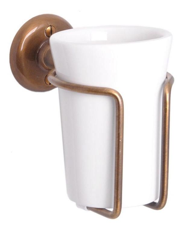 Toothbrush holder - Haga white porcelain/bronze