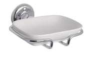Soap Dish in Porcelain with Chrome Holder - Haga thumbnail image