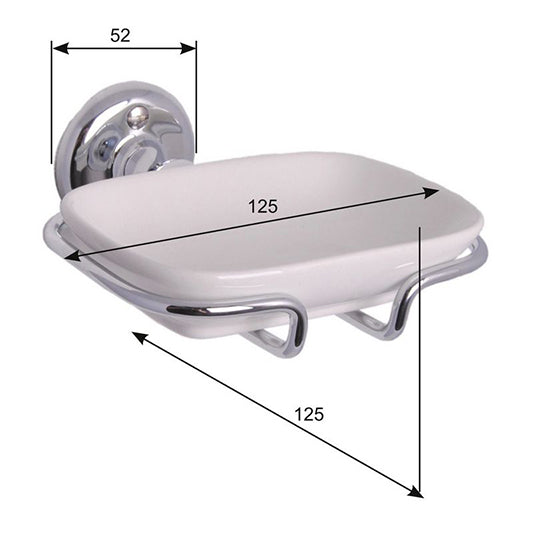 Soap Dish in Porcelain with Brass Holder - Haga image
