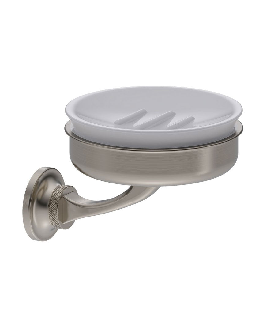 Tvålkopp - Guild vägg, borstad nickel/porslin image
