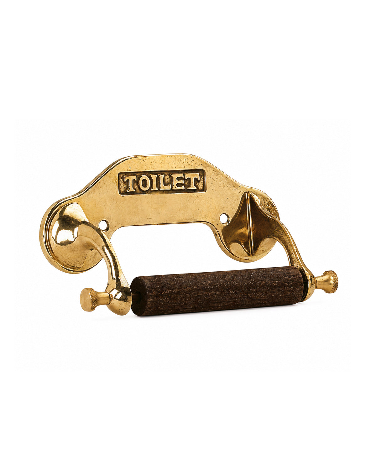 Toilet paper holder - Brass/Wood image
