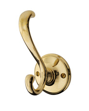 Clothes hook - Double brass thumbnail image