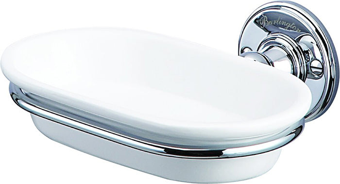 Soap dish porcelain/chrome - Burlington