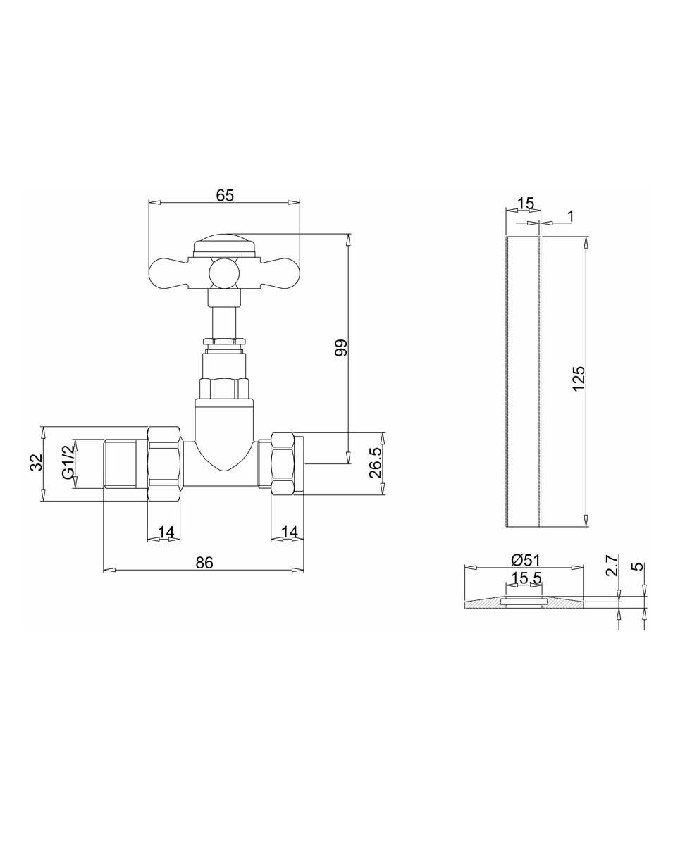 Ventiler till handdukstork - Burlington raka image