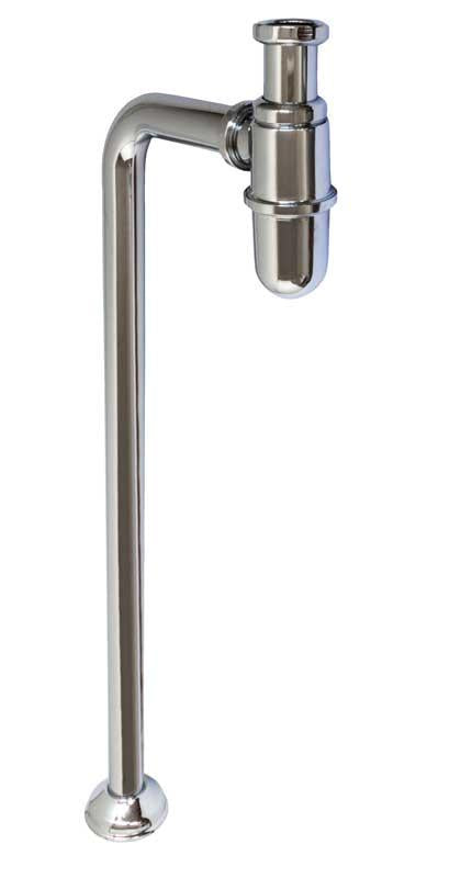 Water trap for floor connection - L-shape chrome