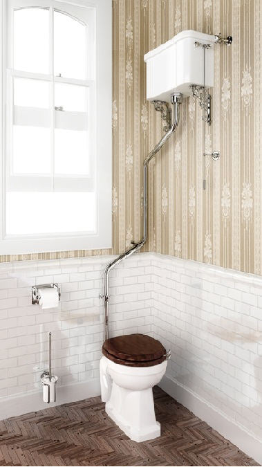 WC - Burlington högspolande toalett, väggcistern & sits - för montage i vinkel image