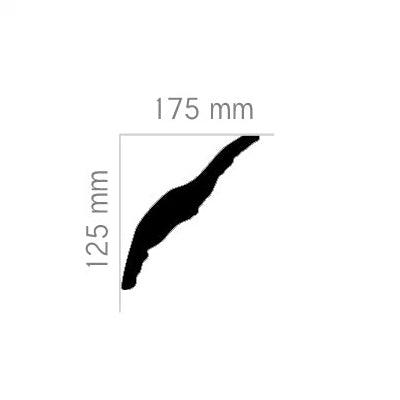 Deckenleiste #22 gips - 125x175x1166 mm image