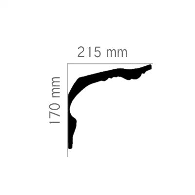 Deckenleiste #41 gips – 170x215x1800 mm image