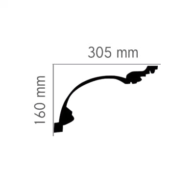 Cornice molding #45 gypsum 160x305x866 mm image