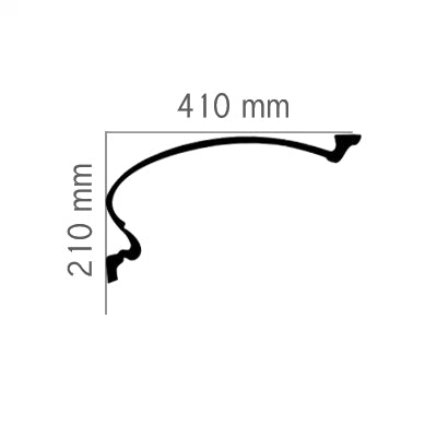 Cornice molding #46a gypsum 210x410x916 mm image