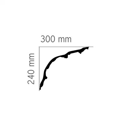 Cornice molding #52 gypsum 240x300x933 mm image