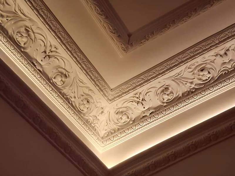 Cornice molding #55 gypsum 160x200x1166 mm image