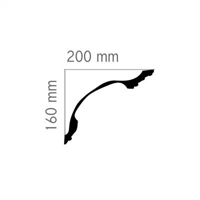 Cornice molding #55 gypsum 160x200x1166 mm image