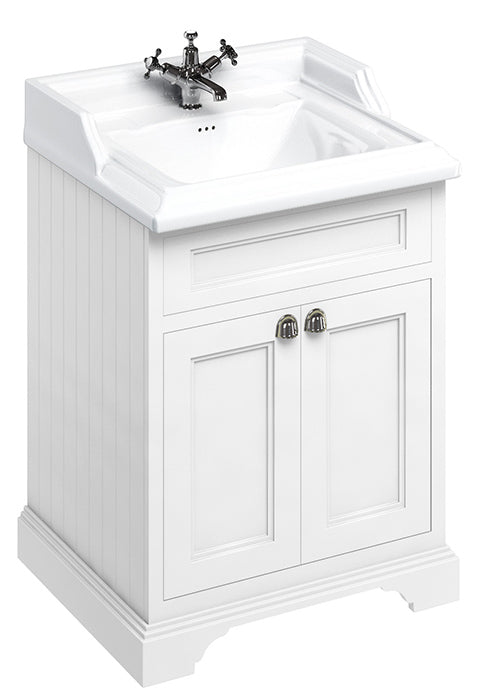 Bathroom vanity - 65 cm (2,6 in.) porcelain/doors white