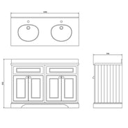 Badrumskommod dubbel Burlington - 130 cm dörr vit thumbnail image