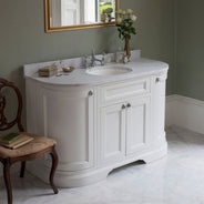 Curved vanity - 134 cm white/Carrera/drawers thumbnail image