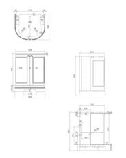 Avrundet baderomskommode Burlington – 65 cm matt hvit/dør thumbnail image