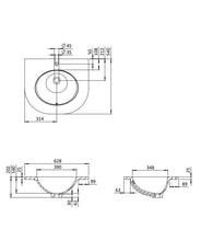 Avrundet baderomskommode Burlington – 65 cm matt hvit/dør thumbnail image