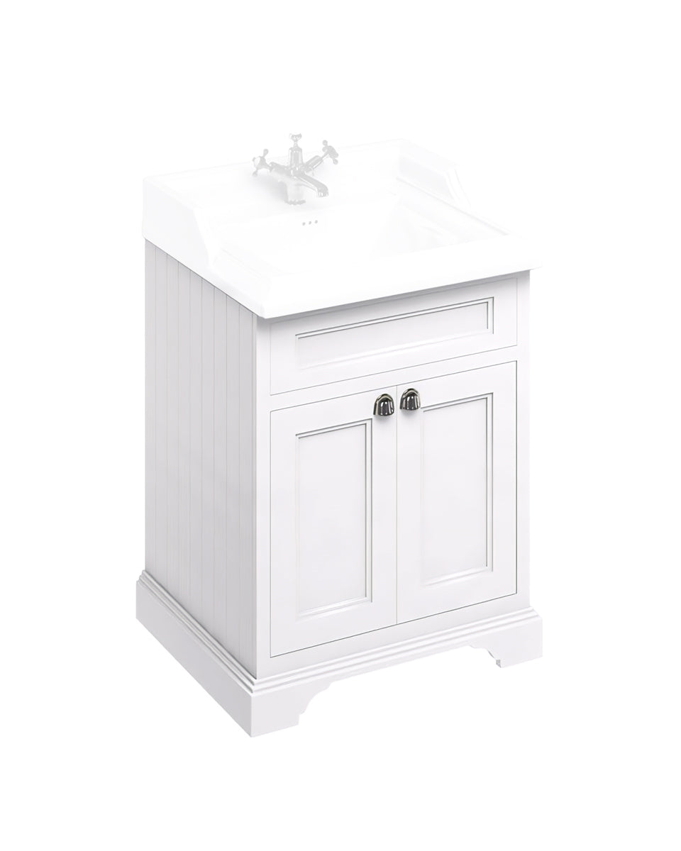Burlington - Mueble independiente con puertas dobles de 65 cm, blanco mate (solo parte inferior) image