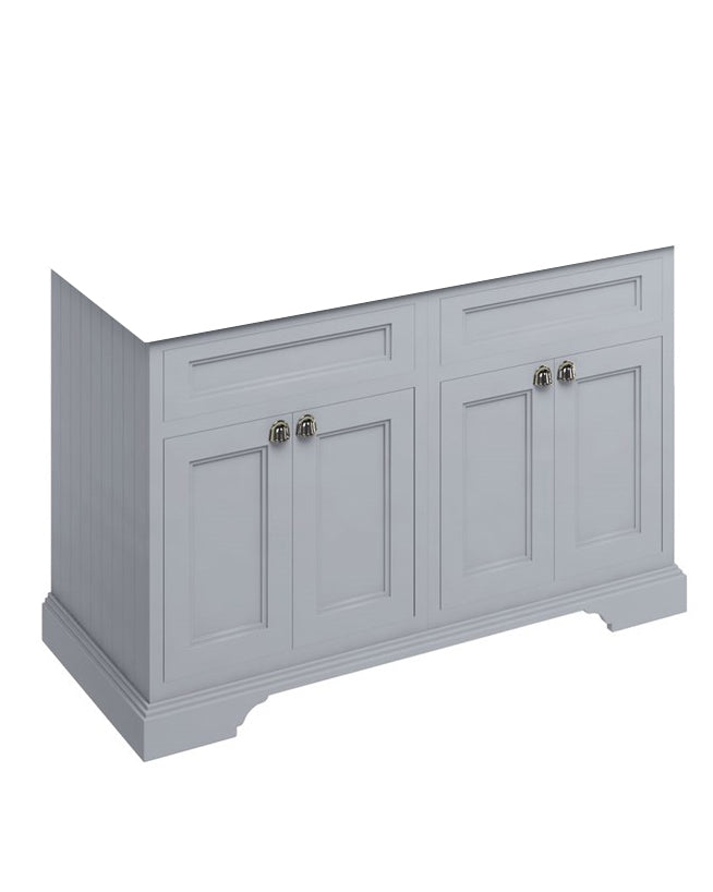 Meuble de salle de bain double Burlington - Meuble indépendant 130 cm, gris (partie inférieure uniquement) image
