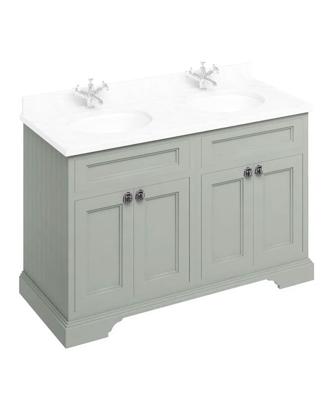 Badrumskommod dubbelt Burlington - Fristående möbel 130 cm Olivgrön (Endast underdel) image