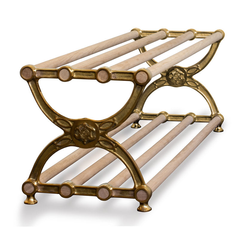 Shoe rack - Sekelskifte - Brass & Oak, 115 cm (45.3 in.)