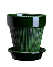Bergs Potter Kruka med fat Montmartre - Grön 16 cm thumbnail image
