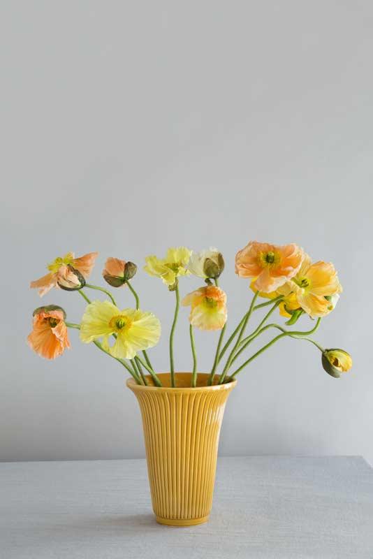 Bergs Potter Blomstervase 1920'erne - Gul 20 cm image