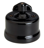 Double dimmer - Surface-Mounted Black Porcelain Rotary Switch thumbnail image