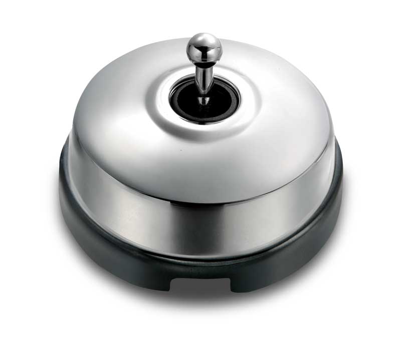 Toggle Light Switch - Chrome/Black porcelain