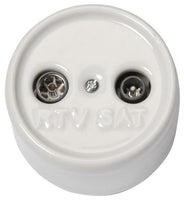TV/SAT-kontakt - Hvit porselen utenpåliggende thumbnail image
