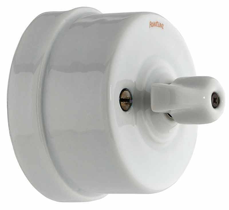 Light Switch - White Porcelain Surface-Mounted image