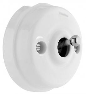 Afbryder - Hvid Porcelæn/Krom (Krydsafbryder) image