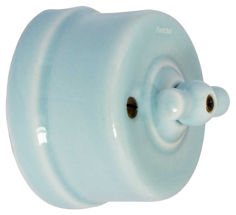 Light Switch - Light Blue Porcelain - Surface-Mounted