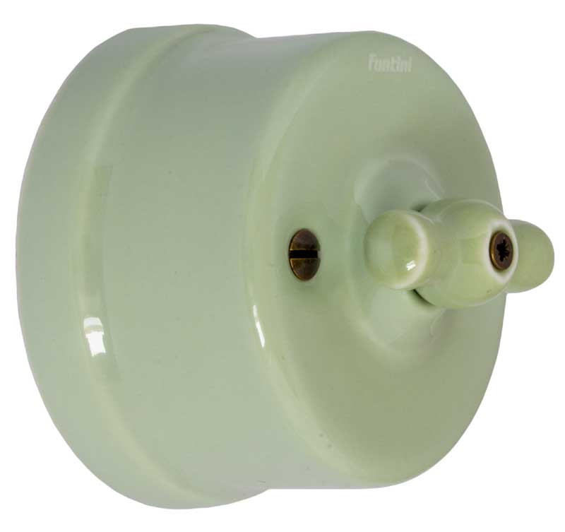 Light Switch - Light Green Porcelain - Surface-Mounted