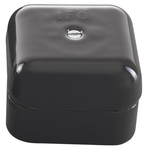 Connection box - Black porcelain 50 mm square