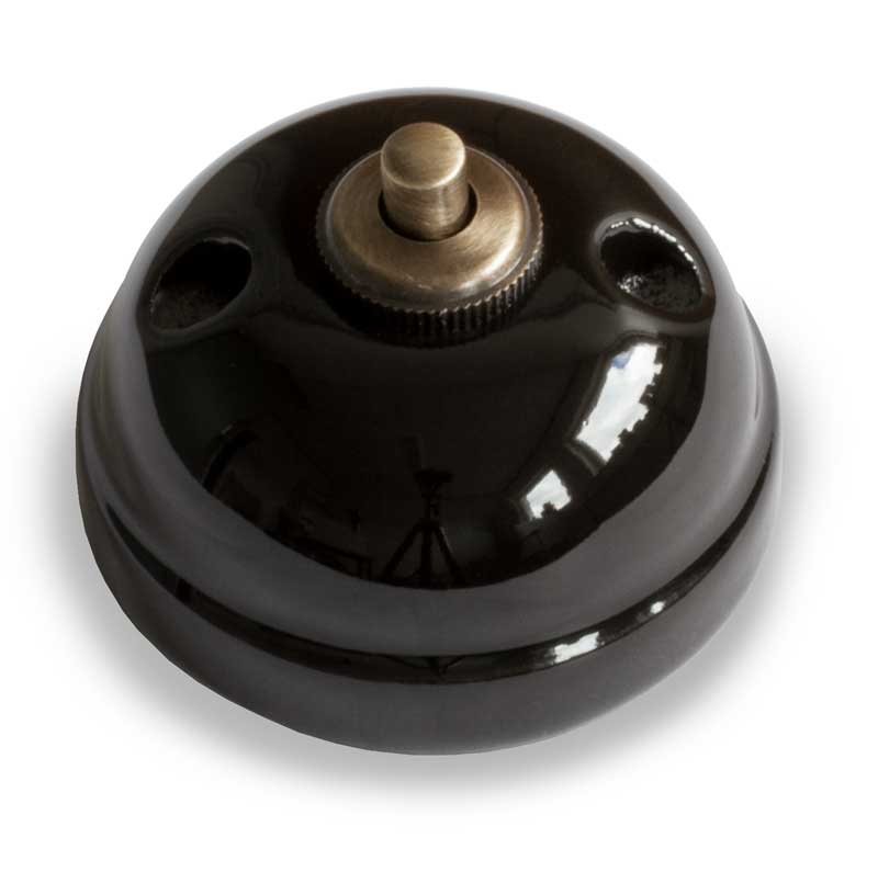 Fontini Dimmer - Push-button - Black Porcelain/Bronze