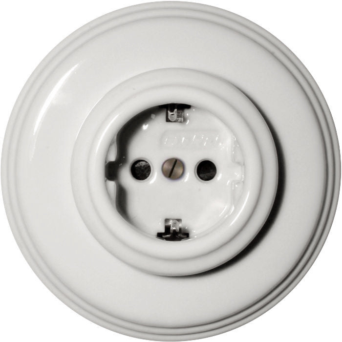 Fontini Outlet - White Porcelain, Single-Socket Cover Frame - Fontini