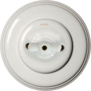 Fontini Rotary Light Switch - White Porcelain with White Knob thumbnail image